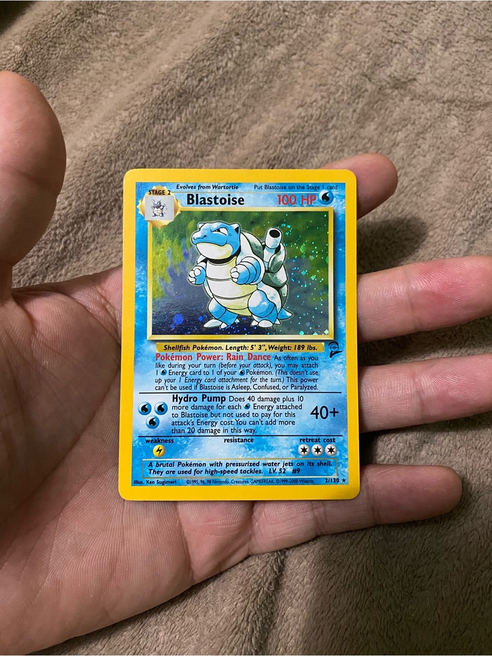 Blastoise Holographic Pokemon Card from Base 2 *Holo Swirl*